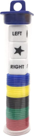 Left Right Center Dice Game Prime Set Bundle - 3 Dices + 30 Chips, Easy to Store and Carry