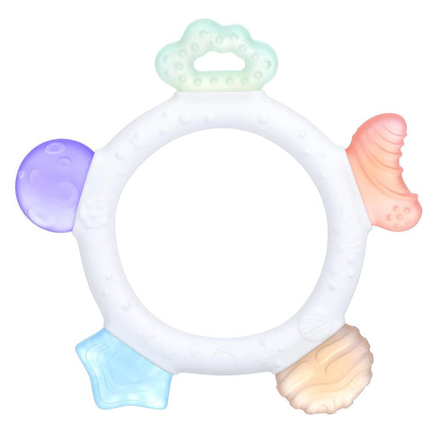 Baby Teething Ring Toys Frozen Silicone Teethers for Babies 0-12 Months, Soft Sensory Design