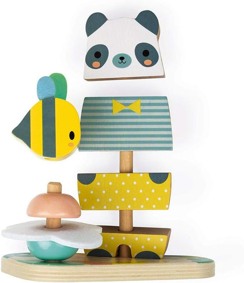 Janod Pure 2-in-1 Wood Stackable Bear for 12+ Months - J05156