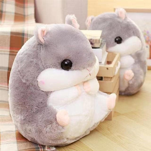 Hamster Plush Toy, Gray Hamster Stuffed Animal Pillow, Birthday Xmas Gift for Kids (15.7''x11.8'')