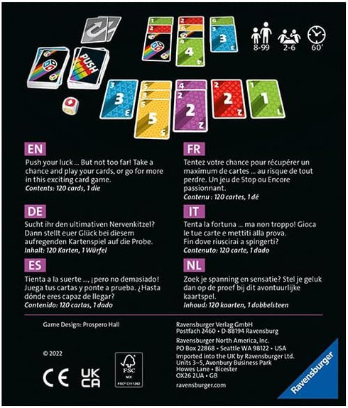 Ravensburger Push 2024 - Exhilarating Card Game for Family Fun, Suitable for 2-6 Players, Ages 8 and Up