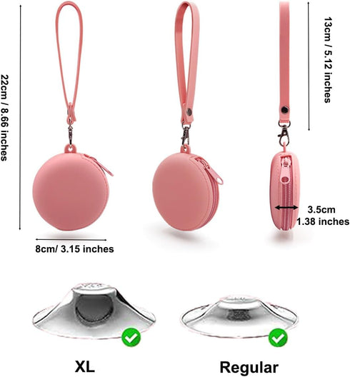 ZAAWUUT 16-28mm (1, Silicone Carry Case for Silver Nursing Cups,Reusable Storage Bag Nipple Shield Holder for Silver