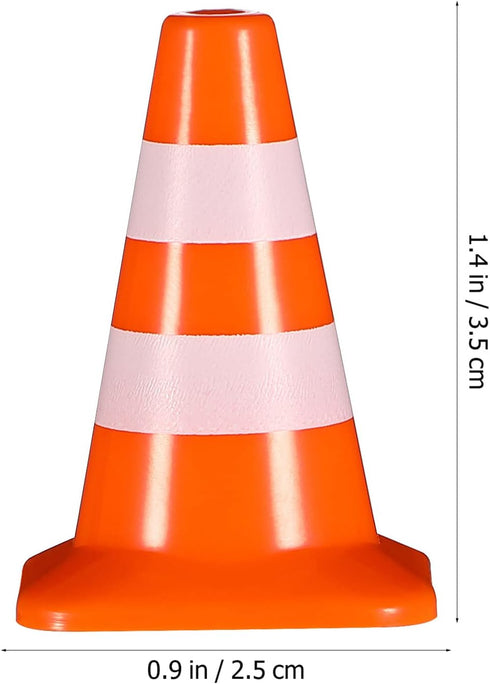 STOBOK Traffic Cone, 14 PCS Miniature Traffic Signs Toys, Construction Toys for Kids Educational Roadblock Toy