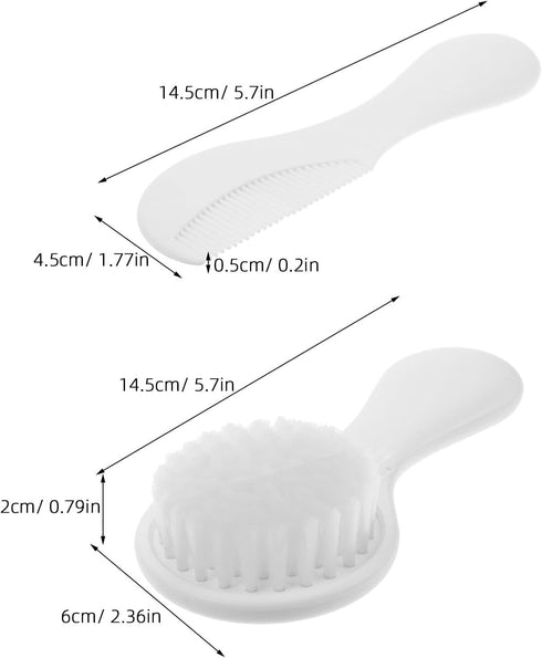 Set GALPADA Hair Brush and Comb for Newborns and Infants, Soft Bristles Scalp Massage, Gentle Cradle Cap Brush