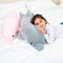 Giant Dolphin Stuffed Animal Plush Pillow, Soft Whale Hugging Pillow for Children Girls (Gray, 120cm/47.24inch)