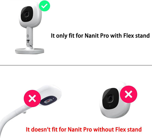 KHQBG 360 Flexible Baby Monitor Mount for Nanit Pro Smart Baby Monitor & Flex Stand |No Tools, No Wall Damage, Portable