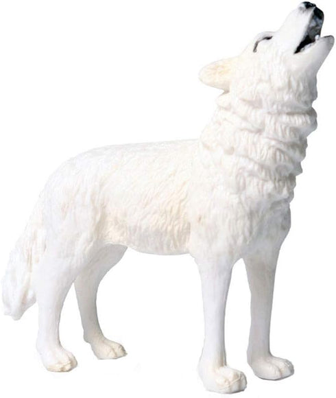 Flormoon Realistic Roaring Wolf Animal Figures - Plastic Early Educational Toys Cupcake Topper for Kids 3+