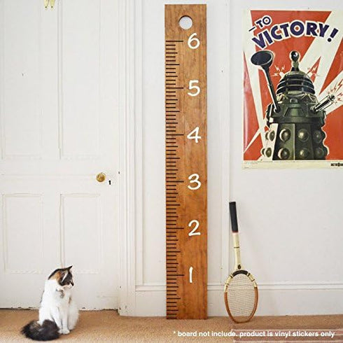 Giant Vinyl Growth Chart Kit, Kids DIY Height Wall Ruler, Large Measuring Tape Sticker Number Decal (Black, 73x23