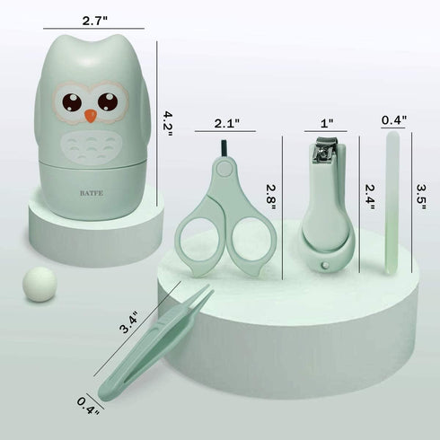 YICYC 4-in-1 Set Baby Nail Kit, Baby Nail Care with Cute Case, Baby Nail Clipper, Scissor, Nail File & Tweezer, Baby