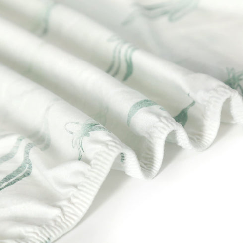 Set 2 Pack, GRSSDER Ultra Soft Jersey Knit Fitted Crib Sheets High Stretchy Breathable Material with Deep Pocket