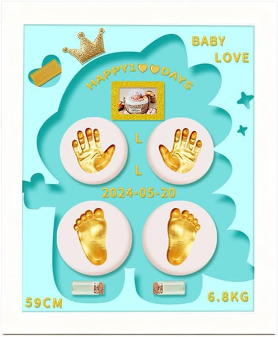 MCstars Keepsakes Baby Handprint Ornament Making Kit, Newborn Photo & Lanugo Storage
