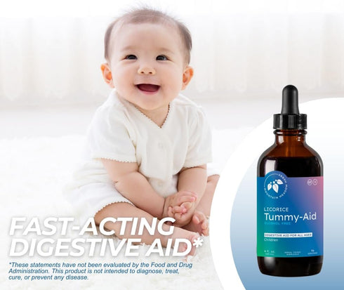 Tummy-Aid Upset 4 oz Mountain Meadow Herbs Licorice for Babies & Kids Gas Relief Drops for Colic, Stomach, Reflux