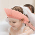 Baby Shower Cap Shield, Pink Bathing Cap Bath Hat Bathing Safe Silicone Protection, Soft Adjustable Visor Hat for Protector Head Eye Ear