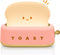 TOOGE Cute Toast Lamp, Small Desk Lamp, Night Light, Rechargeable, Pink, Plastic,
