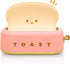 TOOGE Cute Toast Lamp, Small Desk Lamp, Night Light, Rechargeable, Pink, Plastic,