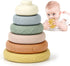 BOBXIN 6 pcs Stacking & Nesting Rings Toy, Soft Circle Stacker, Teethers for Baby, Toddler Learning Toys