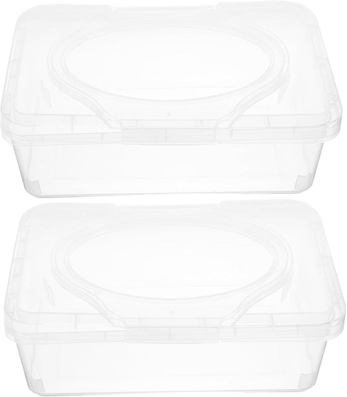 TOPPERFUN 2Pcs Baby Wipes Dispenser Box with Lid Portable PP Wipe Holder for