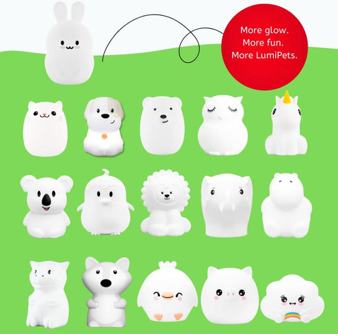 Lumipets Baxter The Bunny Squishy Night Light for Kids | Silicone Lamp with Tap & Remote Control | Rechargeable Color