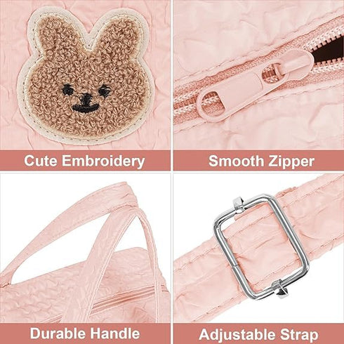 Lushandy Baby Diaper Bag Tote, Mom Bag Crossbody Diaper Bags Baby Travel Bags for Girl Paaleras Para Bebe (Pink, Large)