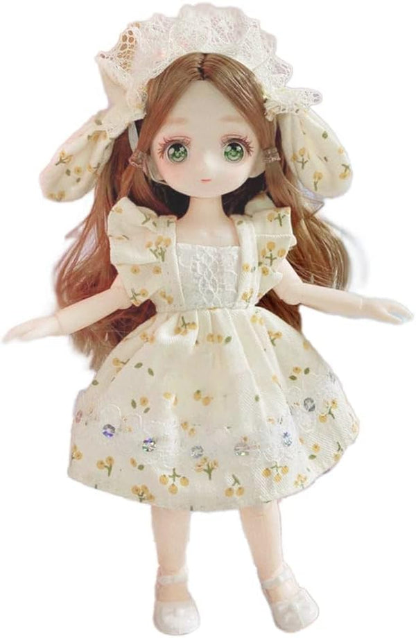 Anime BJD Doll 1/7 SD Dolls, 9 Inch 18 Ball Jointed Doll, DIY Toys with Clothes, Best Gift for Girls Kids