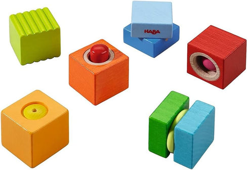 HABA Fun with Sounds Wooden Discovery Blocks for Toddlers with Acoustic Sounds,