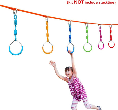 2 Pack Green Ninja Warrior Obstacle Course Accessories Swing Playset Ring for Kids and Adults, Outdoor Gym Training