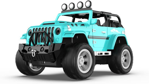DEERC Remote Control Truck, 1:16 RC Car with Fog Mist & Music, 2.4GHz All Terrain SUV Gifts for Boys