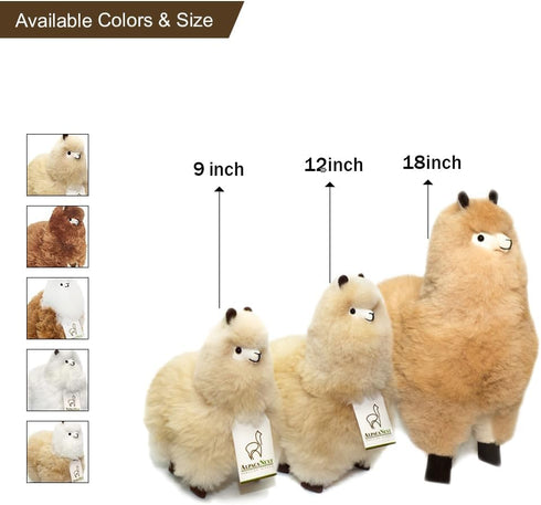 Llama Stuffed Animal – 9 inch Cute, Soft and Cuddly Alpaca Plush Toy Handcrafted on Real Alpaca Natural Fur