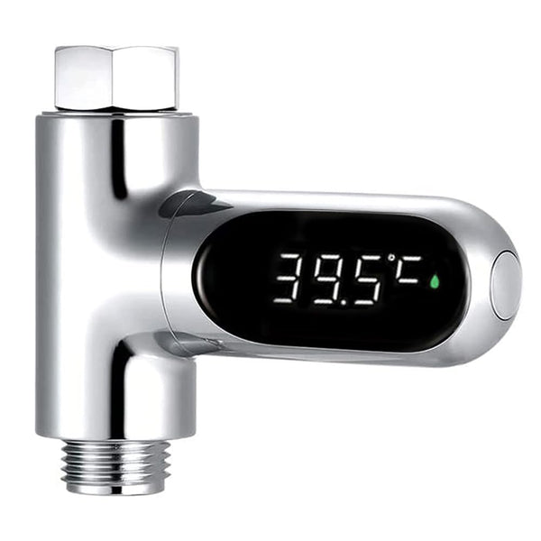 Shower Thermometer - LED Digital Display Waterproof Battery Free Design for Baby Bath/Tub