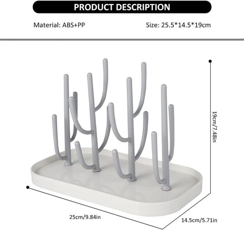 Baby Essentials,Bottle Drying Rack,Baby Bottle Drying Rack,Drying Rack for Kitchen Counter,Detachable Bottle Dryer Holder with Base.for Nipples,Cups,Pump Parts and Accessories(Gray) by SHxxyljh