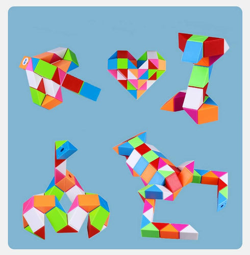 TANCH (36 1PACK) Fidget Magic Snake Cube Puzzles Twist Ruler Speed Cubes Brain Teaser Game Toys for Kids Block