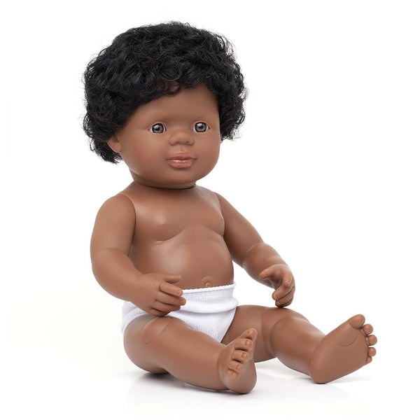 Miniland 15'' African-American Boy Anatomically Correct Baby Doll