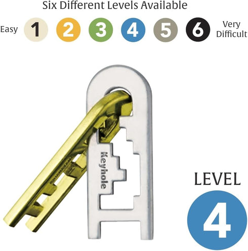 BePuzzled Keyhole Hanayama Metal Brainteaser Puzzle, Mensa Rated Level 4, Ages 12 and Up