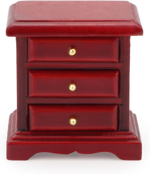 1:12 Miniature Bedside Furniture Dollhouse Nightstand Bedroom Drawer Cabinet Model Accessories Mini House Scene