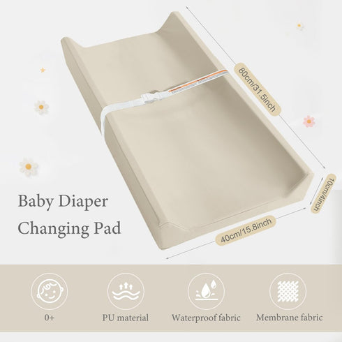 31" 16", Baby Changing Pad, Waterproof & Wipeable Vegan Leather Diaper Changing Mat x Comfortable Soft Standard Size