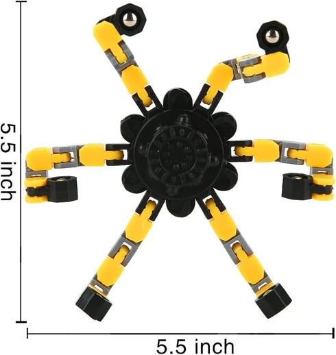 16 Pack Fidget Spinners Deformable Stress Relief Sensory Toy Robot Spinner DIY Mechanical Spiral Twister Creative Chain