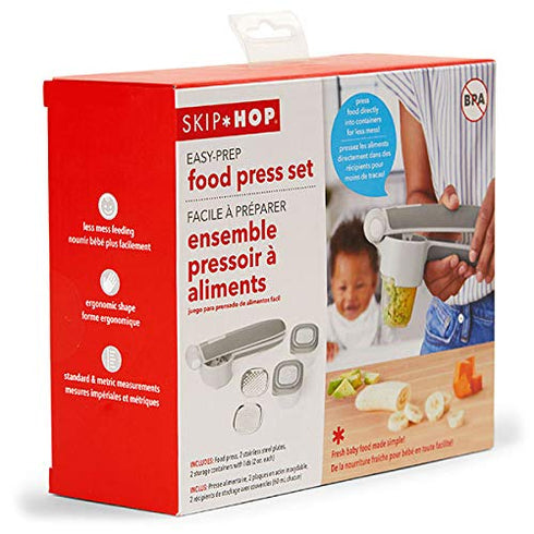 Skip Hop Baby Food Maker, Easy Prep Food Press Set, Grey