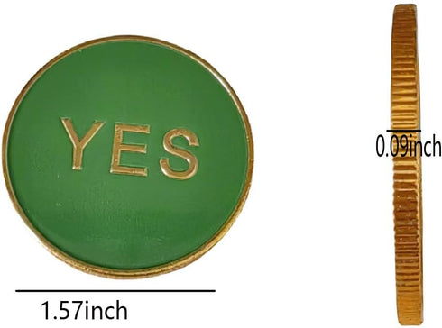 Decision Maker Coin - Yes No Decision Coin, Lucky Coin, Flipping Challenge Coin, Premium Metal Collectible Divination