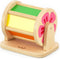 Dailyfunn Montessori Toys Wooden Spinning Drum Tummy Time Floor Mirror Toy for