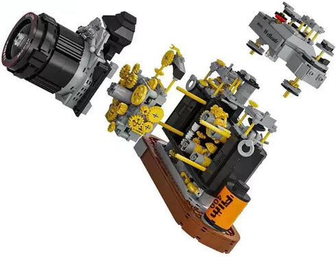 Building Blocks Camera Set, 1027 Pcs WLZ-6F Retro Model, Collectible Old Style Retro Camera Construction Brick Set