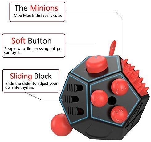 WCZCBOYA 12 A4) Sided Fidget Toys Cube,Dodecagon Fidget Toys for Kids Adults, Relief Stress and Anxiety Anti Depression