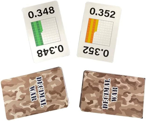 Decimal War Card Game - Read and Compare Decimal Numbers