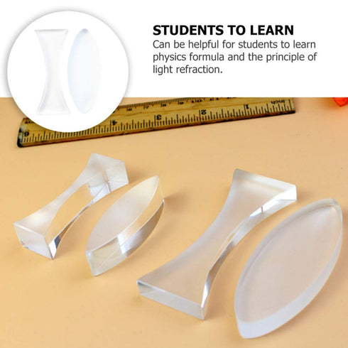 Balacoo Optical Lens Set - 2pcs Convex Concave Lens Set, Science Classroom Teaching Equipment Kits Supplies
