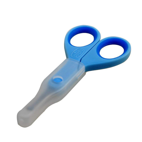 Chicco Nail Scissors for Babies, Stainless Steel with Curved Blades, Protective Case, Non-Slip Handle