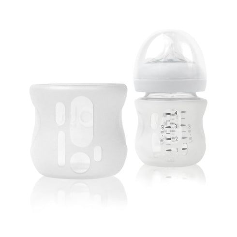 Olababy Silicone Sleeve for Avent Natural Glass Baby Bottles, 4 oz, Translucent