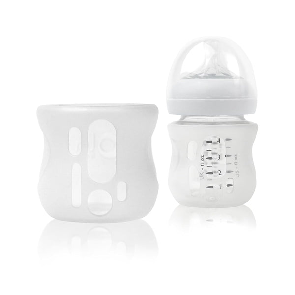 Olababy Silicone Sleeve for Avent Natural Glass Baby Bottles, 4 oz, Translucent