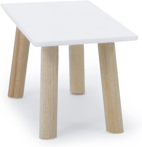 1:12 Dollhouse Miniature Coffee Table Wooden Furniture Scale Rectangle Side End Table Mini House Tea Table Model