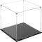 Cliselda Clear Acrylic Display Case with Black Base 10x10x10 inch, Sturdy Acrylic