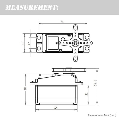 ANNIMOS 60KG 8.4V 1/5 270 Digital Servo High Voltage Stainless Steel Gear Large Torque High Speed Waterproof Baja