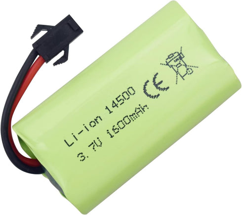 3.7V 1600mAh Li-ion Battery with SM-2P Plug and USB Charging Cable, Suitable for 9962 8837 RC Toy Car